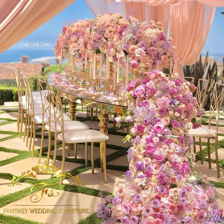 Wedding furniture oval mirror tables for events