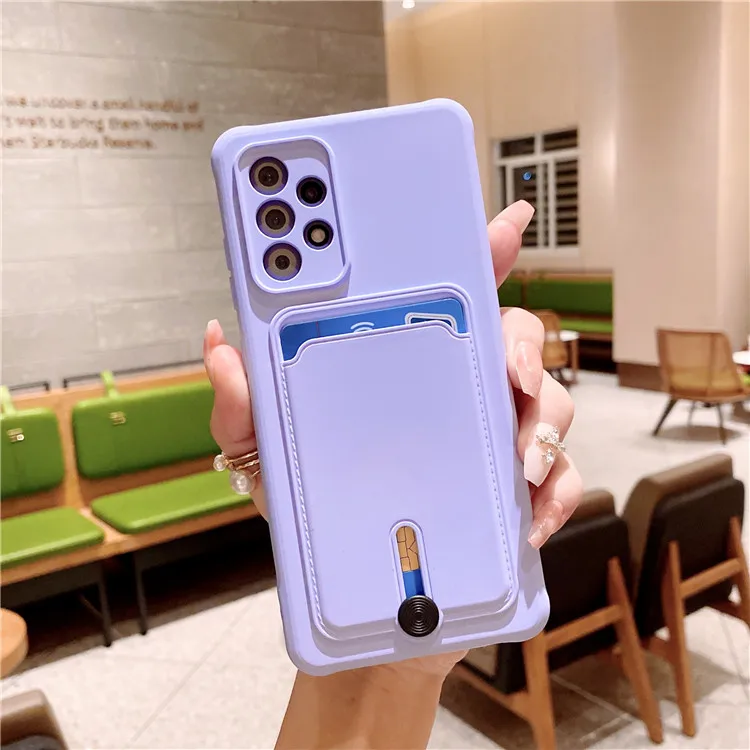 Card Bag Wallet Phone Case For Samsung Galaxy S21 Plus  A72 A52 A32 A22 Cell Phone Soft Silicone Cover