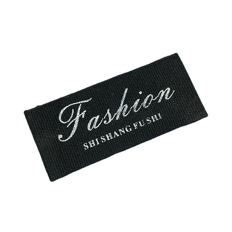 Custom eco friendly designed woven label tag customized iron on clothing embroidered logo satin silk printing