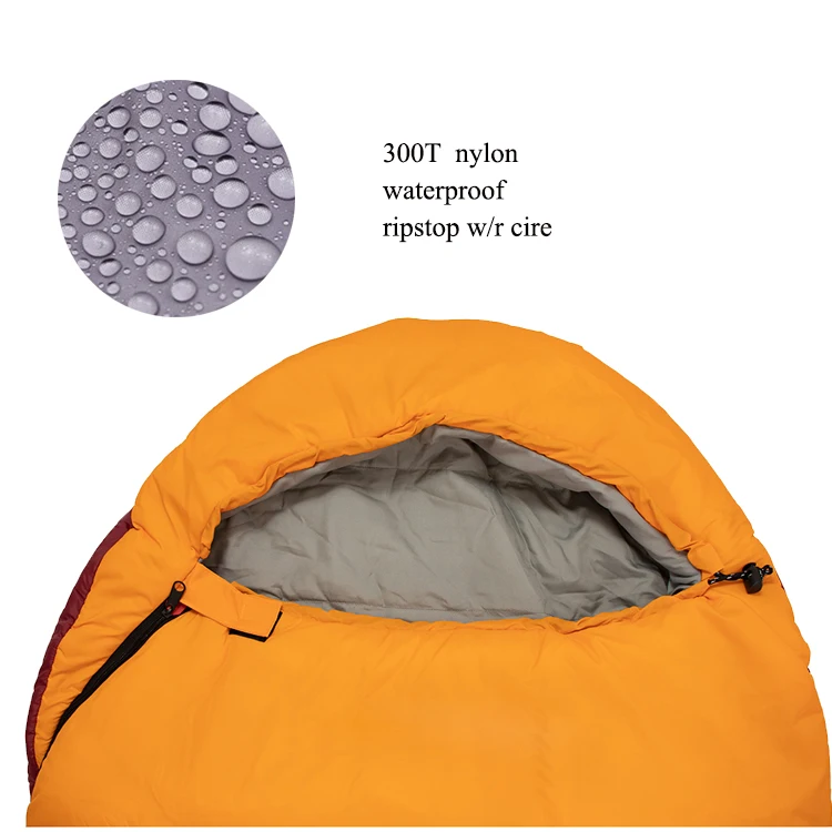 Hot Sale Outdoor Mummy Sleeping Bag 300T Sleeping Bag Waterproof for hiking