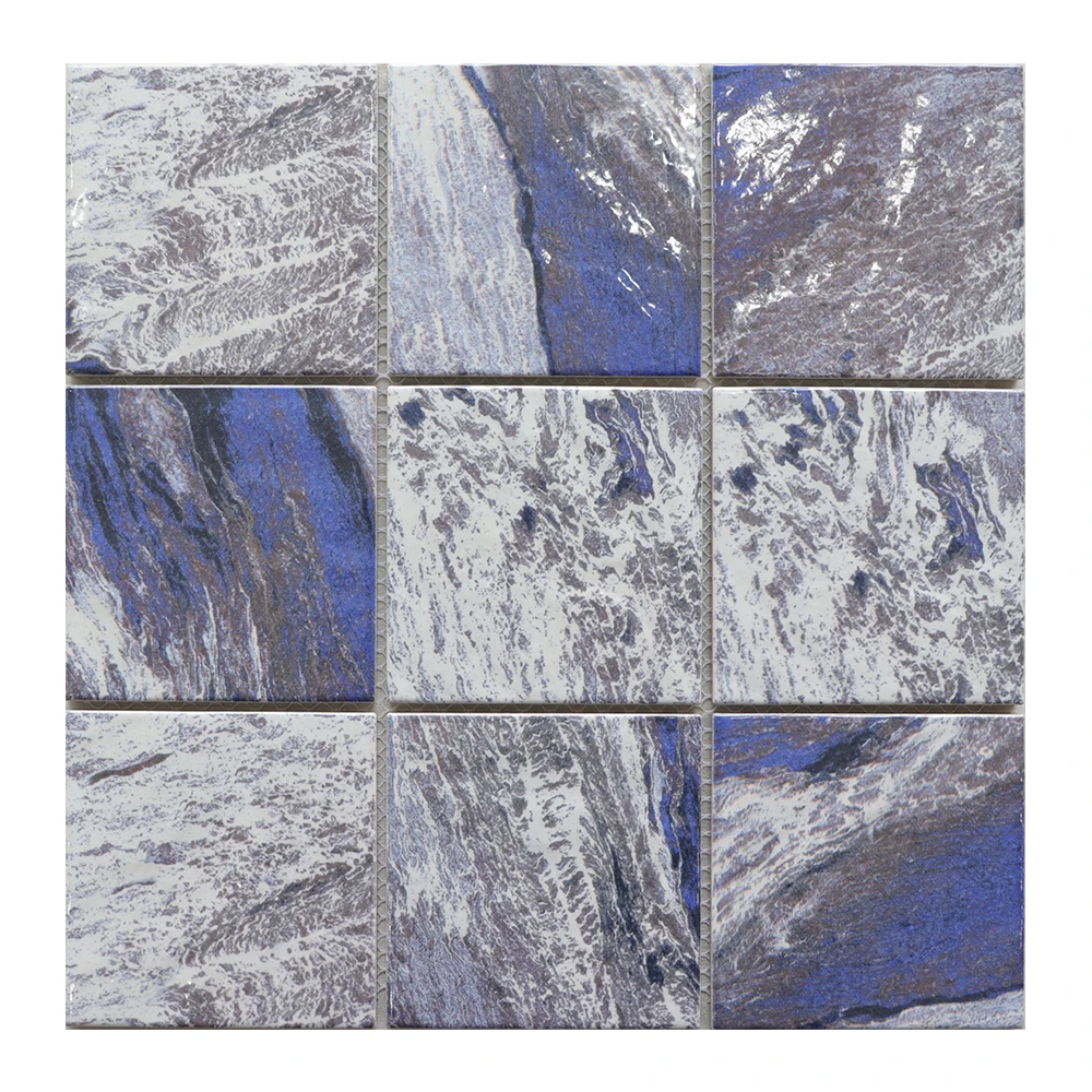 Modern Gloss Ceramic Swimming Pool Mosaic Tiles Hexagon Square Villa Wall Bathroom Kitchen External Wall Glass Marble Stone