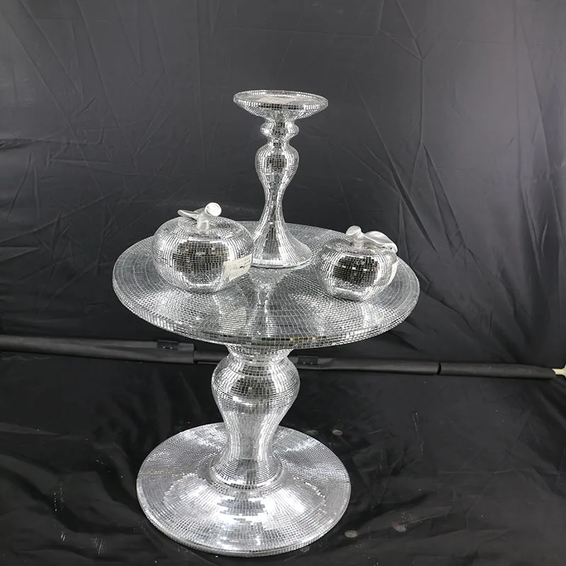 Two Size Glass Fiberglass Furniture Pedestal Plant Stand Round End Table