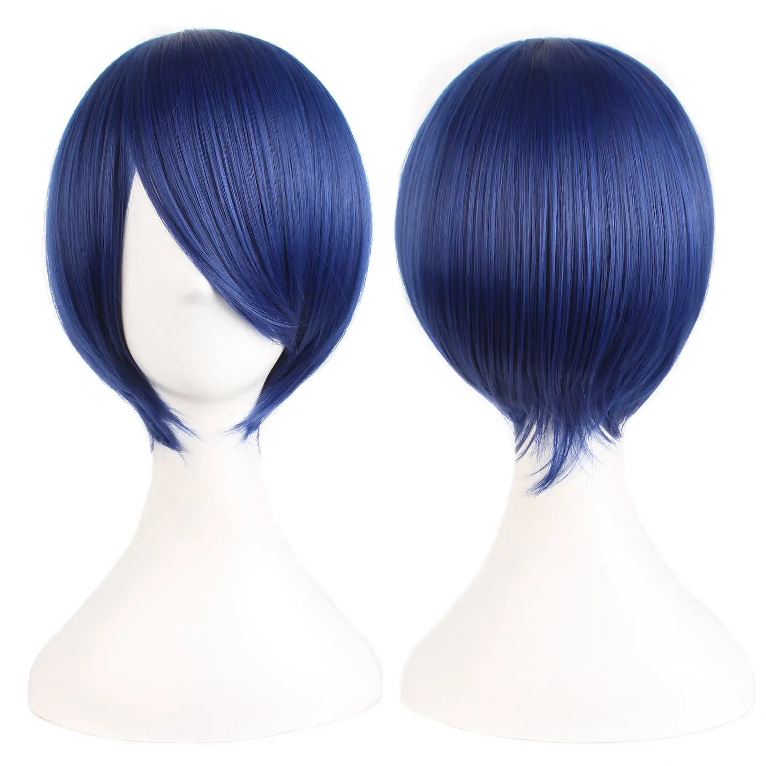 FUJIA 12 Inches\/30 cm Short Straight Cosplay Costume Wig Party Wig (Mixed Blue)