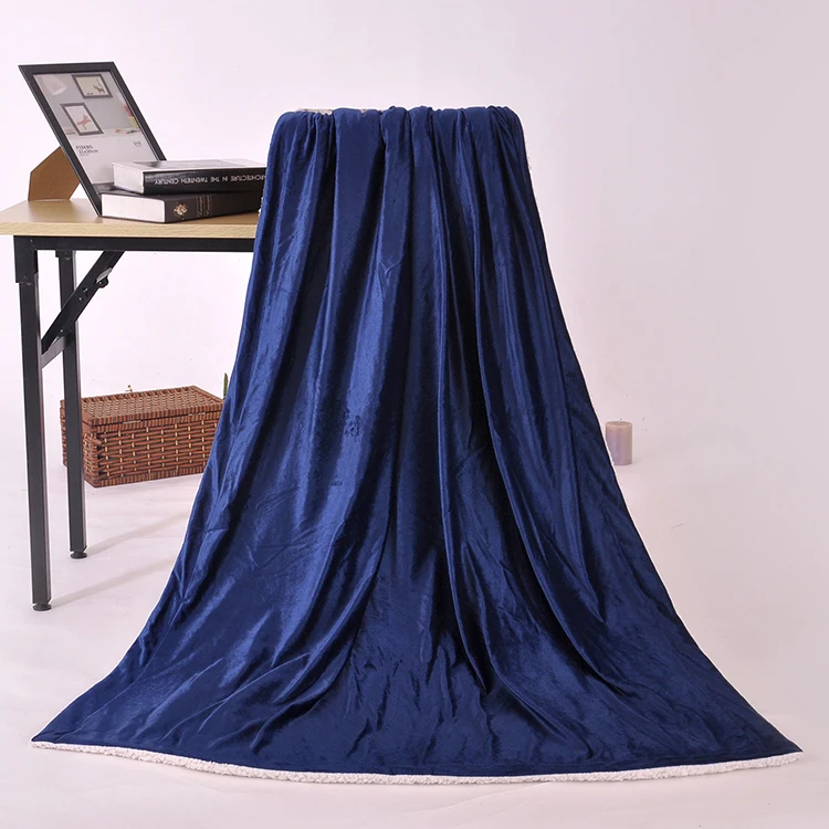
Promotion 100% polyester double layer micromink sherpa fleece blanket 