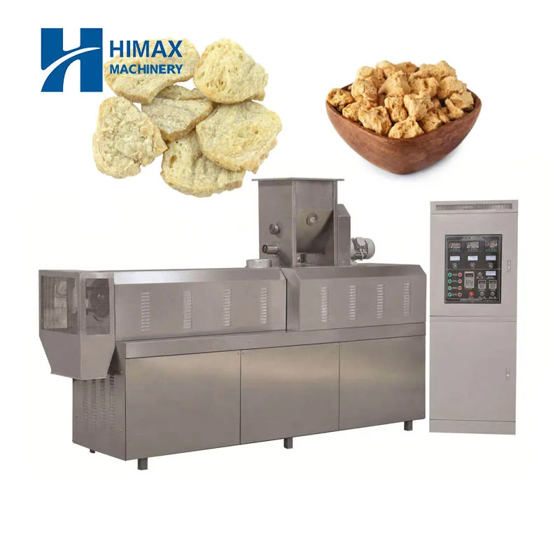 soya meat making machine tvp tsp maker machine twin screw textured soya chunks production line