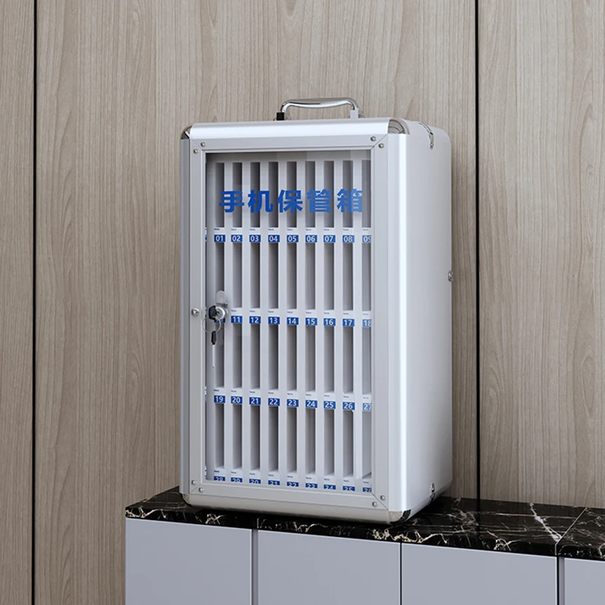Customized Aluminum Alloy Cell Phone Storage Cabinet Locker Wall Mountable and Portable 36 Slots For School Safe Deposit Boxes