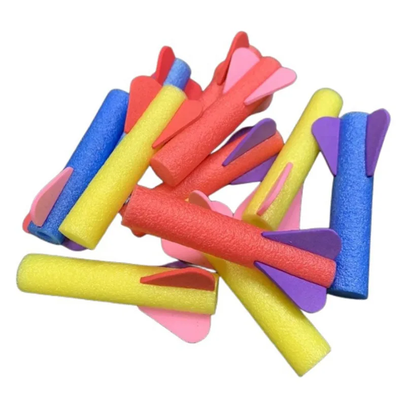 Custom Outdoor Safety Toys Rocket EVA EPE Flying Rubber Bands Finger Ejection Rocket Artillery