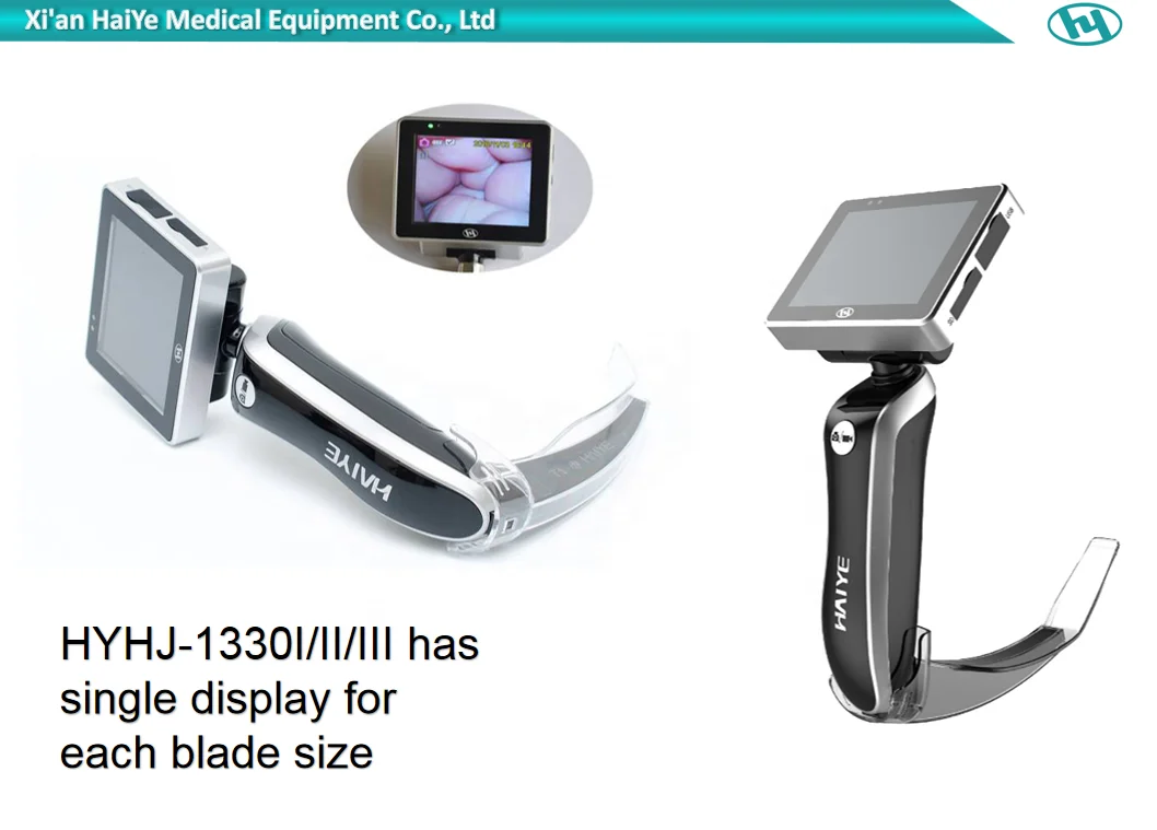 
Haiye medical CE certificated video laryngoscope with 3 disposable blades for adult, child, newborn 