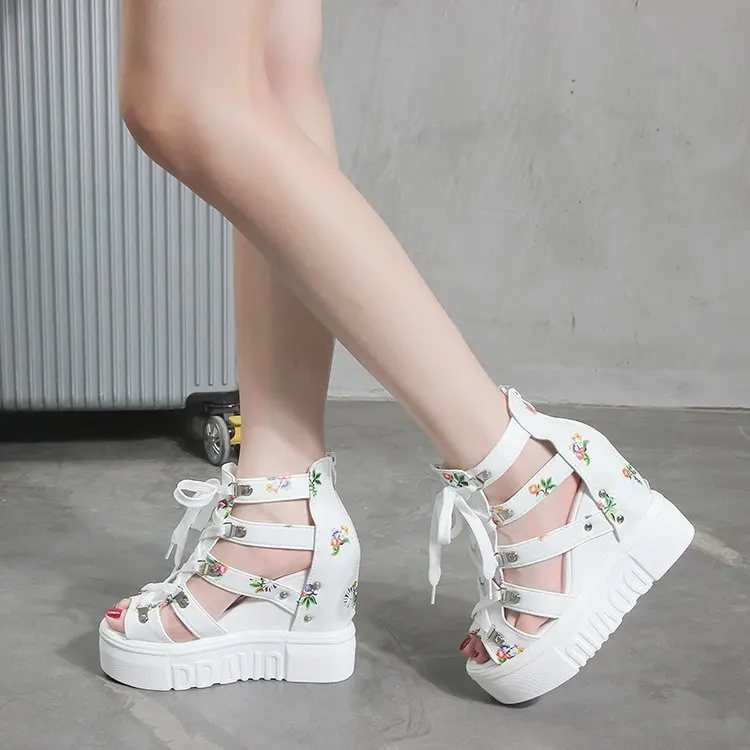 Womens Shoes New Fashion Trendy High Top Outdoor Women Wedge Platform Chunky Heel Sandals
