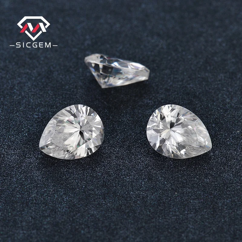 SICGEM Loose Gemstone 10x7mm 2-3 CT 4 CT Synthetic Pear Cut Waterdrop Shaped Moissanite Diamond For Jewelry Setting