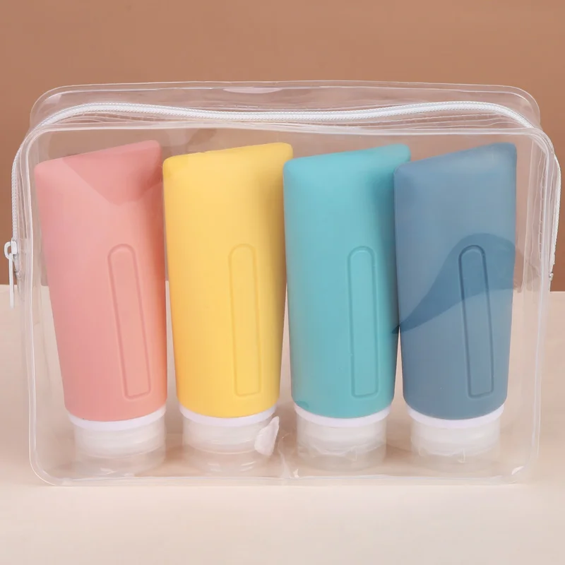 Custom Logo Bpa Free New Design Outdoor Small Portable Colorful Reusable Squeeze Bottle Shampoo Silicone Travel Kit Bottle