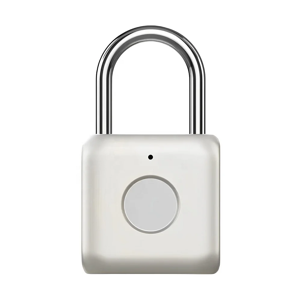 Fingerprint gym locker pad lock safety smart luggage padlock with usb charge cable waterproof finger print padlocks wholesale
