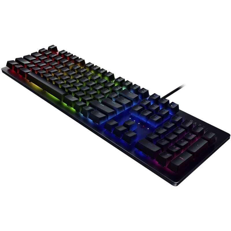 Оригинальная Проводная Механическая клавиатура Razer Huntsman 104 клавиш RGB подсветка трехцветный оптический