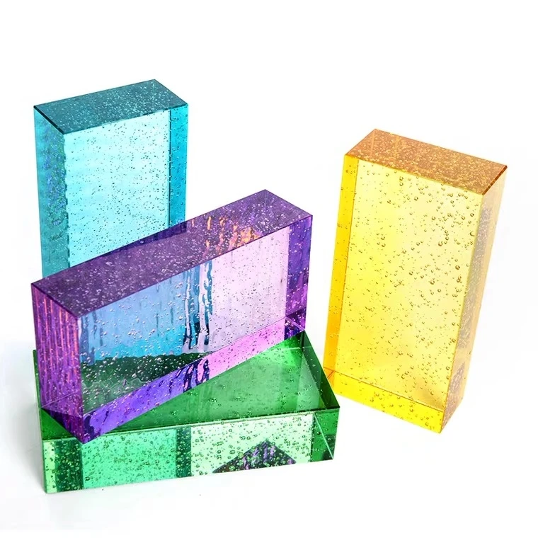 Solid crystal block glass brick for architecture
