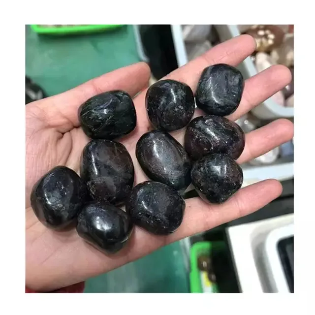 Wholesale natural carved spiritual crystals astrophyllite garnet tumbled stones for decor