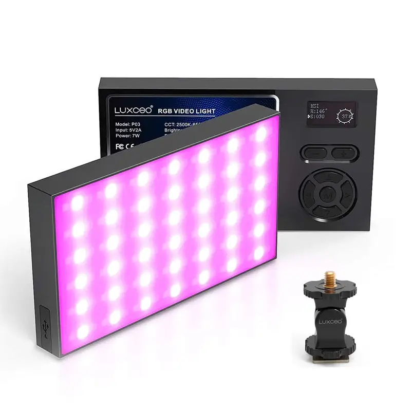 CRI 96 Pocket Size Studio Video Camera LED Lighting Mini RGB LED Camera Light Kit Photography