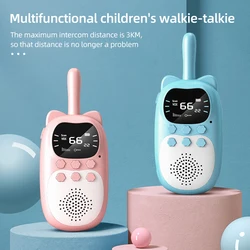 Customizable logo kids gift toy set 2pc wireless handheld station long-distance two-way audio children walkie talkie