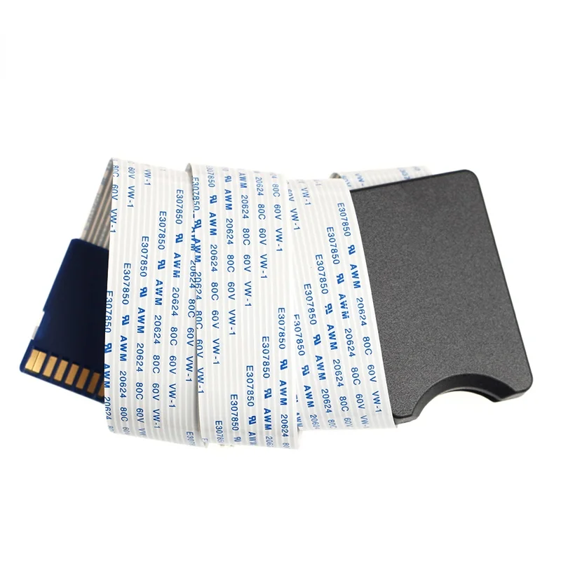 60cm White SD Card To SD/SDHC Card Flex Extension Adapter Cable for Car GPS TV Card Reader Extension Adapter Cable