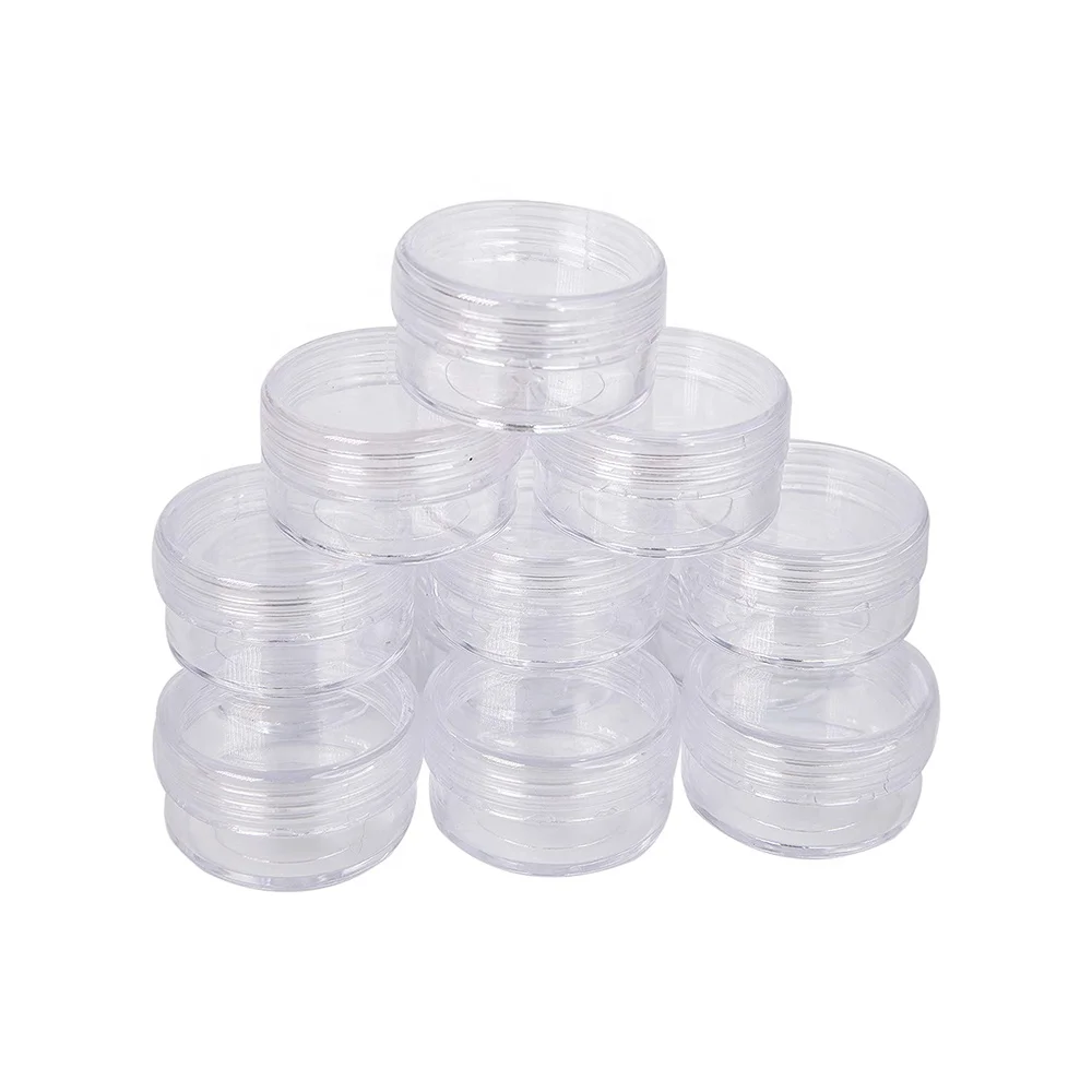 21813 Clear Plastic empty nail beads jars Storage box  with 12 small round containers