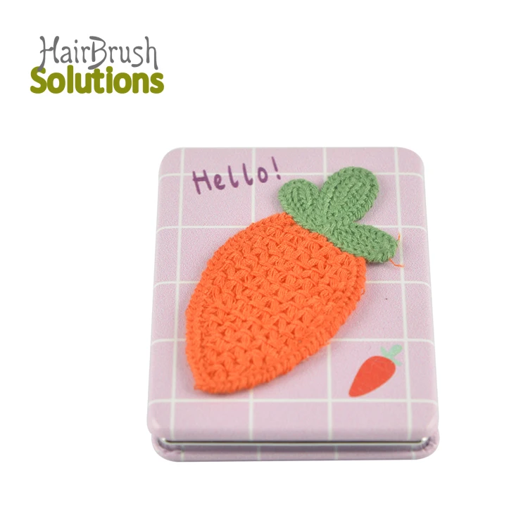 Factory Wholesale Square Leather Mini Folding Ladies Pocket Size Mirrors Make Up Luxury Cosmetic Small Mirror for Kids