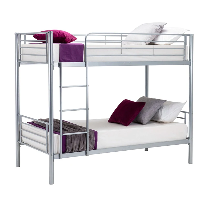 2024 Factory price 2 tier metal dorm bunk bed frame double steel dorm bed for sale High quality super double bunk bed