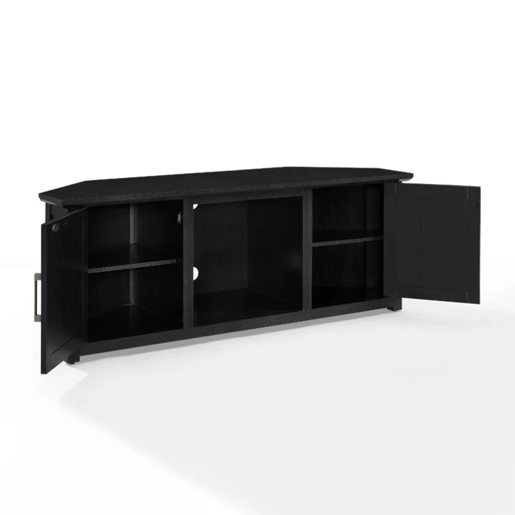 Factory wholesale modern luxury black wood tv stand corner cabinet furniture for living room