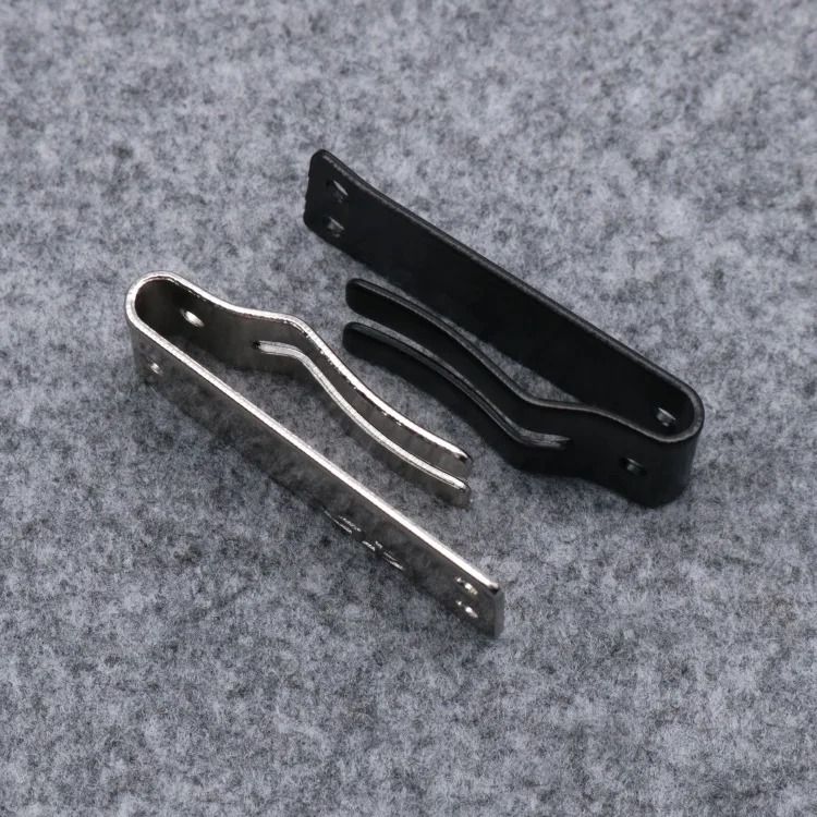 Custom Carved Logo Metal Ribbon Crimp End Cord Folding Claw Rope Belt End Clips