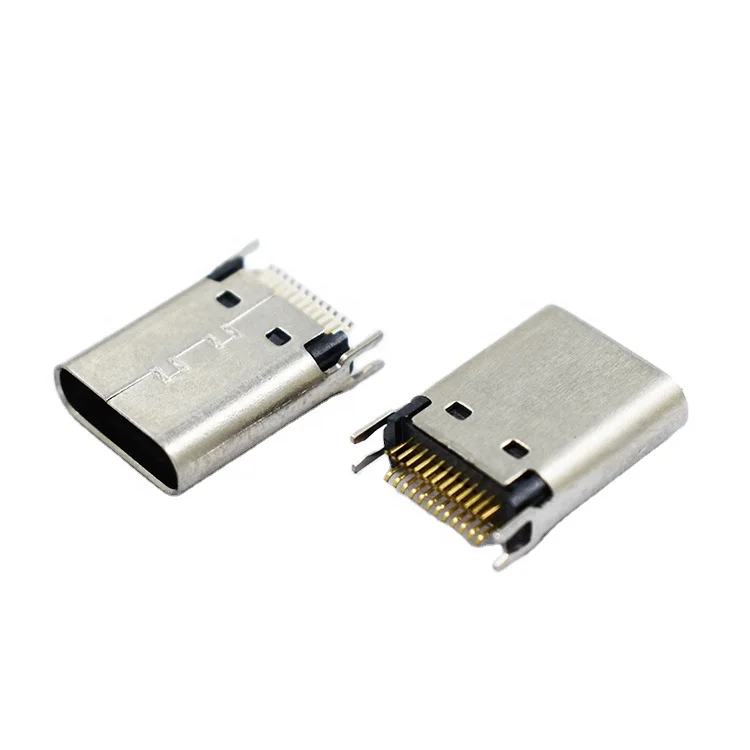 Universal Board Edge PCB Plywood Straddle Mount 1.0mm 24Pin USB Type-C female socket connector vertical