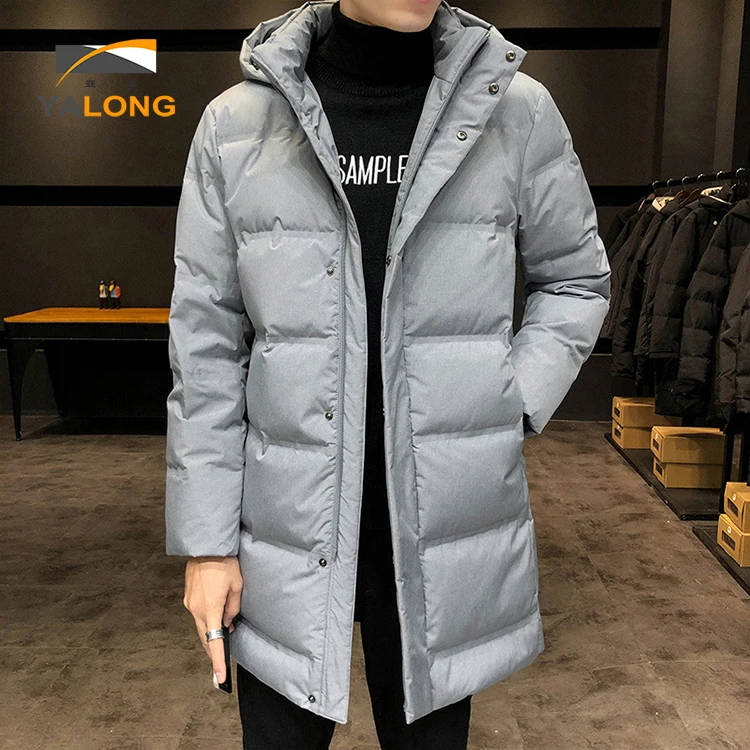 New design casual fashion wholesale winter warming quilted coat long down jacket for men