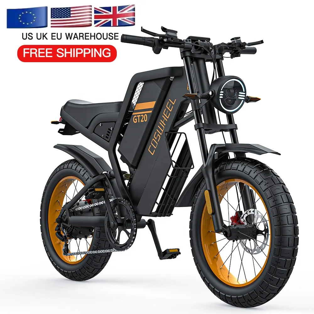 Склад Великобритании США ЕС COSWHEEL GT20 электровелосипед высокоскоростной с полной подвеской внедорожный 1500 Вт мотор городской велосипед