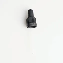 18/415 Black Essential Oil Glass Bottle Plastic Child Tamper Proof Dropper Caps with Pipette