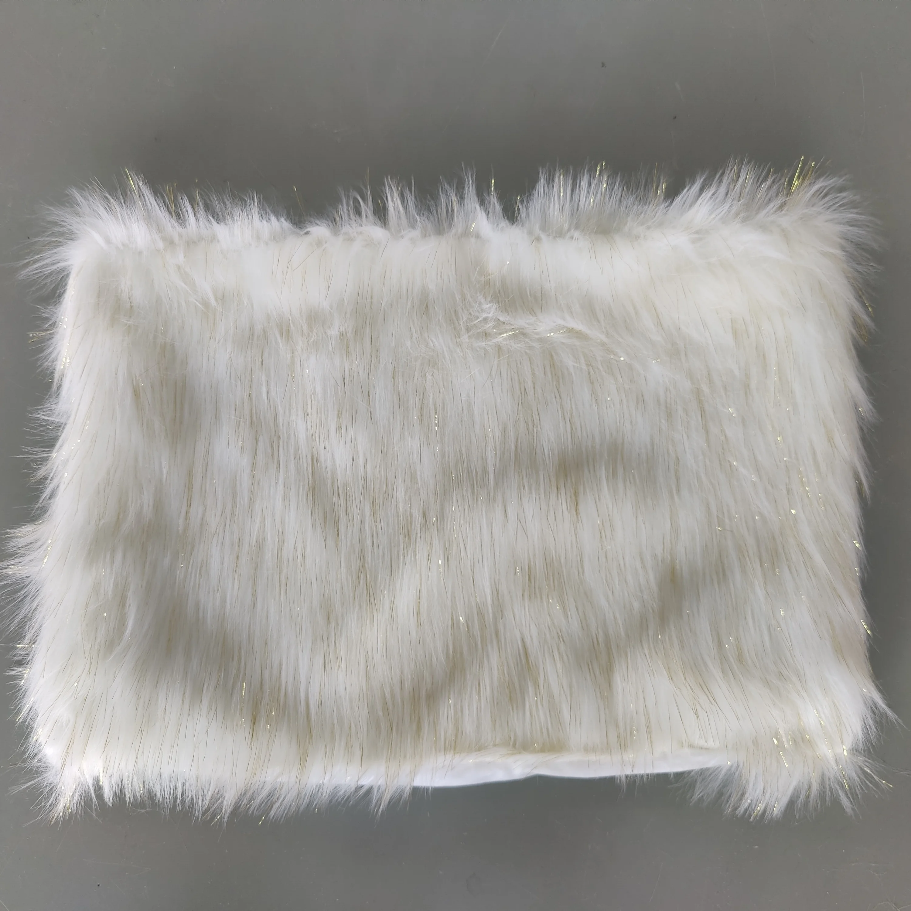 ZY Custom Luxury Faux Animal Skin Fur Gold Filament Plush Long Pile Fur Fabric