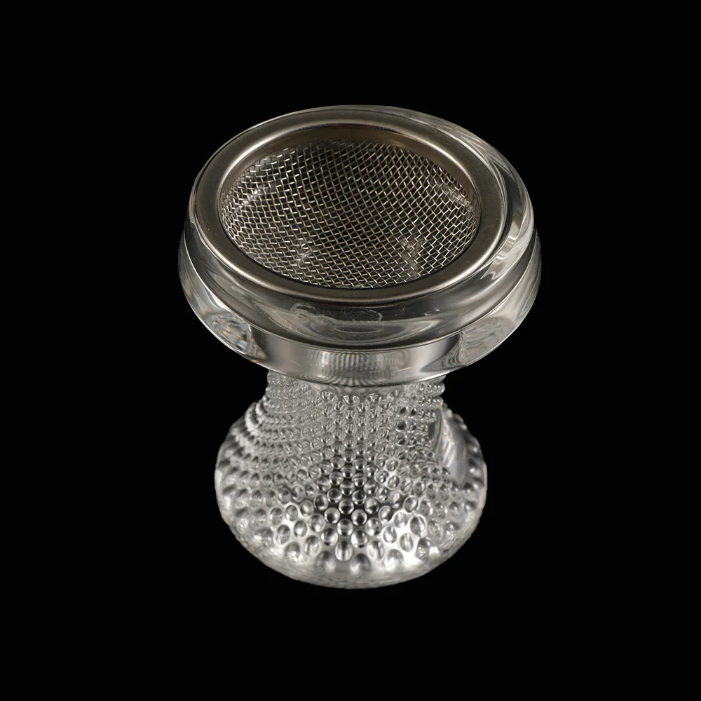 Wholesale hookah accessories crystal glass hookah pipe stainless steel strainer hookah bowl