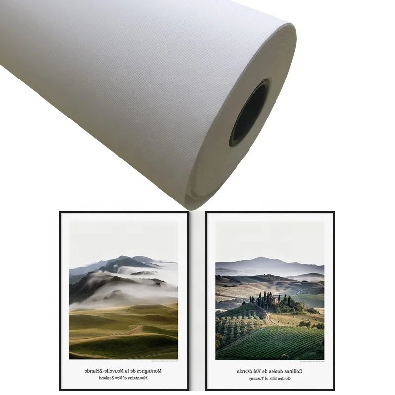 600D*300D Water-Base Waterproof Matte Polyester Canvas 250gsm Inkjet Canvas Rolls  Good Quality Printing Painting Canvas