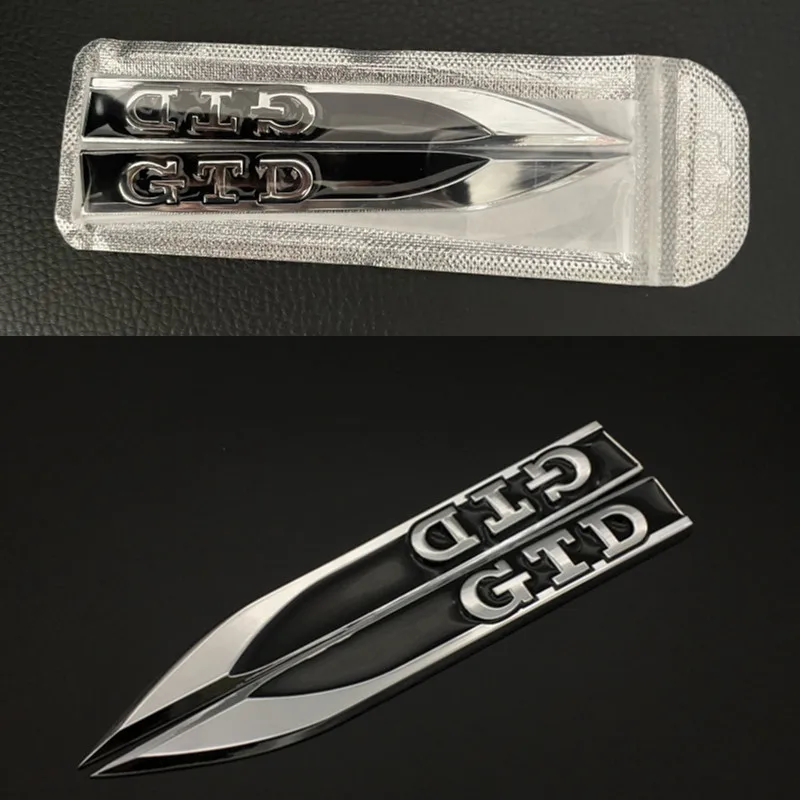 3D Metal GTD GTI Car Wing Fender Side Badge Emblem Car Sticker for GOLF MK7 MK4 MK5 MK6 Car Styling Logo Emblem Accessories
