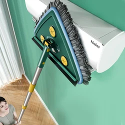 Household Cleaning Tools 360 Rotate Triangle Flat Mop with Stainless Steel Handle Microfiber Cleaning Magic Floor Mop
