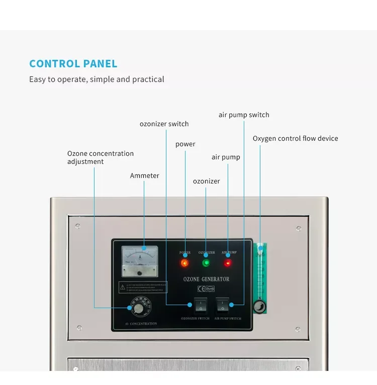 10 g commercial oxygen feeding ozone generator sewage treatment plant ozone water purifier
