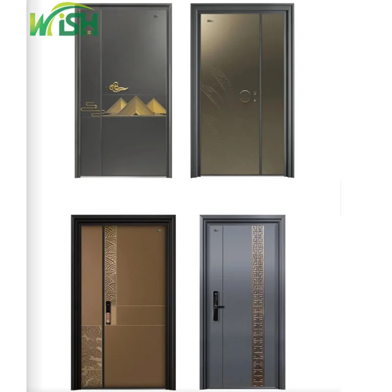 America Style Multilock Villa Entrance Front Cast Aluminum Door Security Luxury Security Entry Door for Home