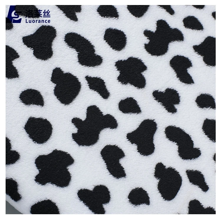 black and white cow design fabric double sided blanket fabric 100% polyester flannel