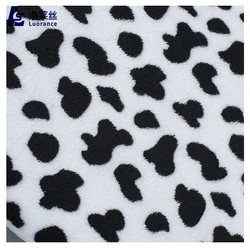 black and white cow design fabric double sided blanket fabric 100% polyester flannel