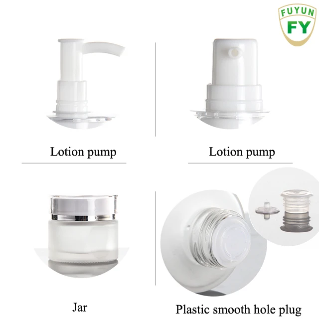 Fuyun 40ml 100ml 120ml Clear Glass Body Lotion Pump Bottle Cosmetic Packing Glass Serum Pump Bottle