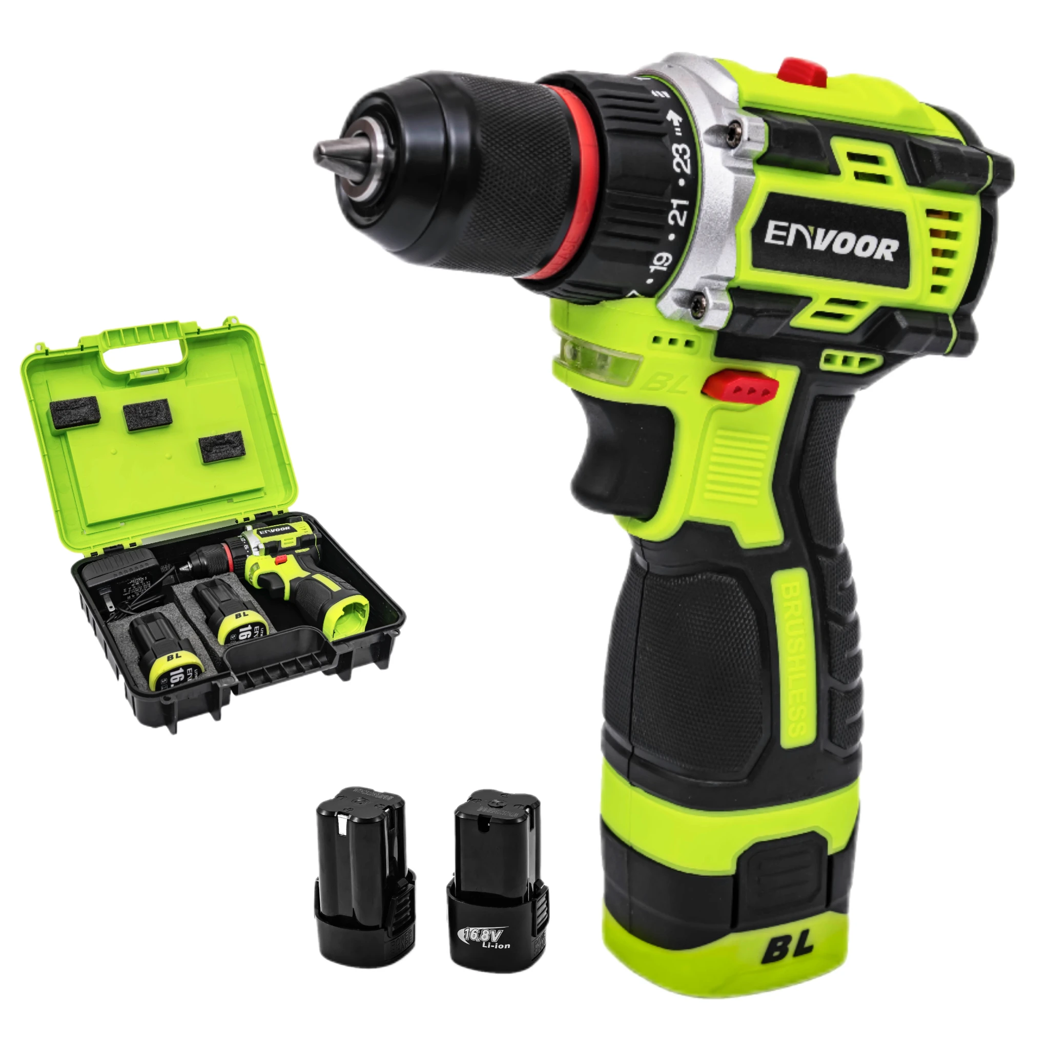 Electric Portable Variable Speed Manual Screwdriver 16.8V 50N.m Torque Rechargeable Brushless Cordless Impact Drill