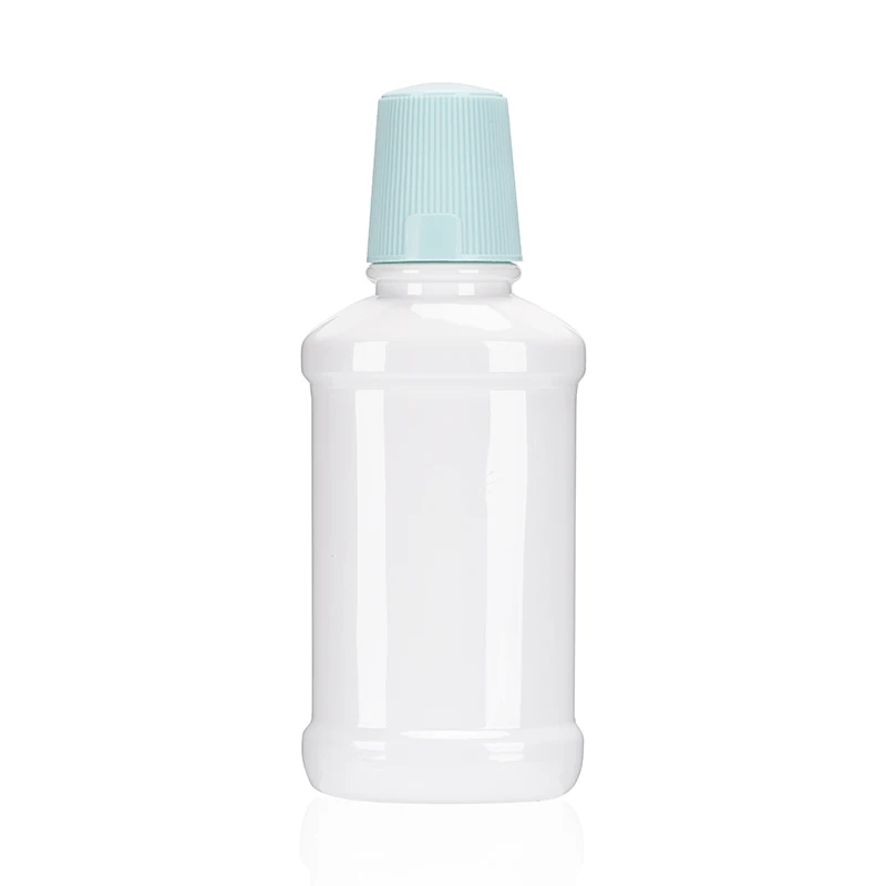 250ml big volume new product PET plastic mouth wash packing bottles white pet plastic bottle for mouthwash