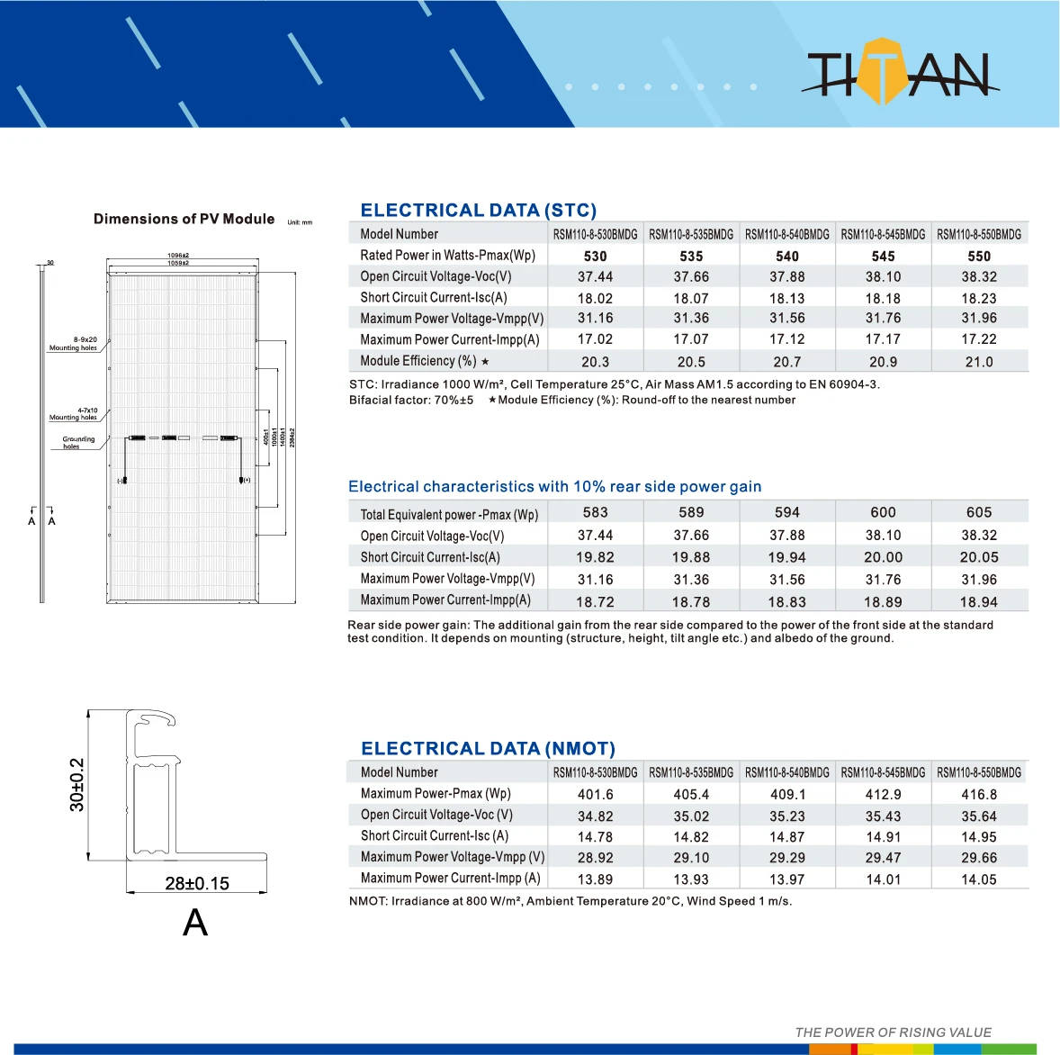 EU warehouse in stock Risen High Quality Bifacial Solar Panel 550w Mono Perc Paneles Solares 550 Watts