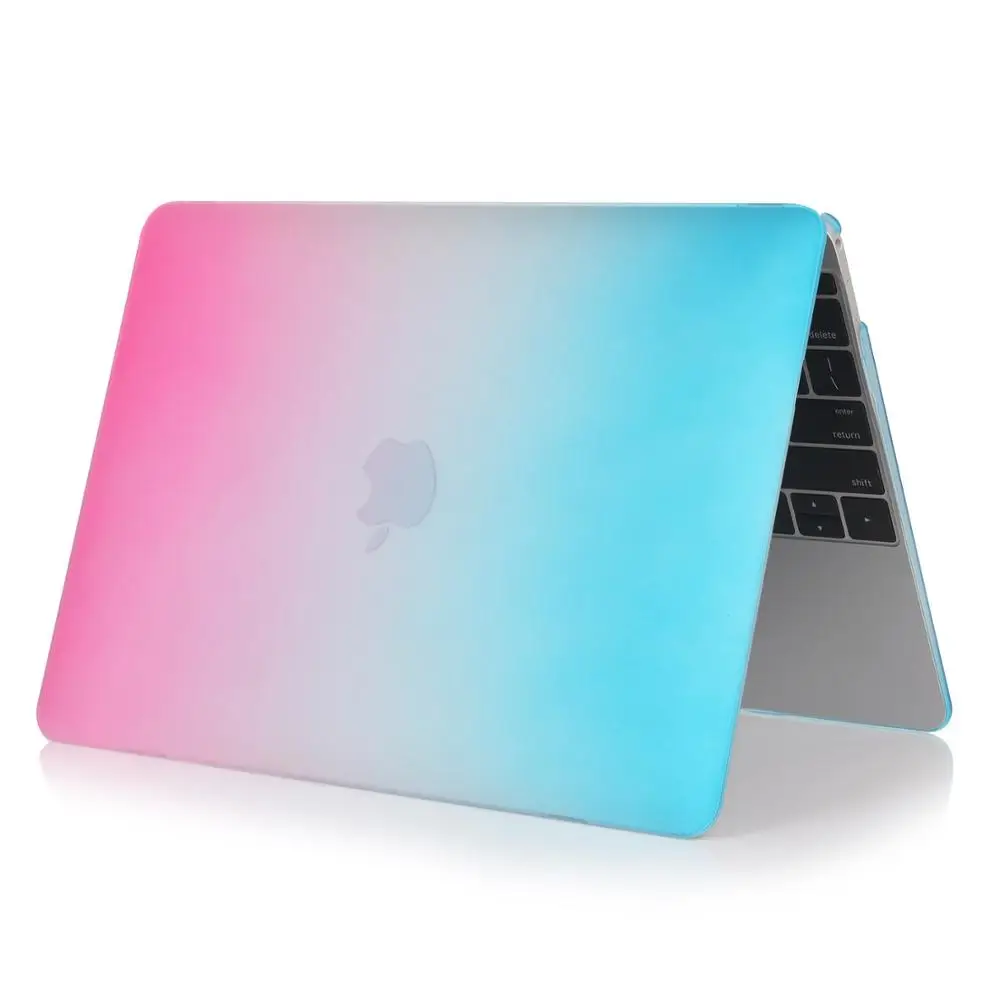 
2020 Hot Sale Factory Price Frosted Rainbow Colorful Hard Protective cover shell Case for MacBook Air 