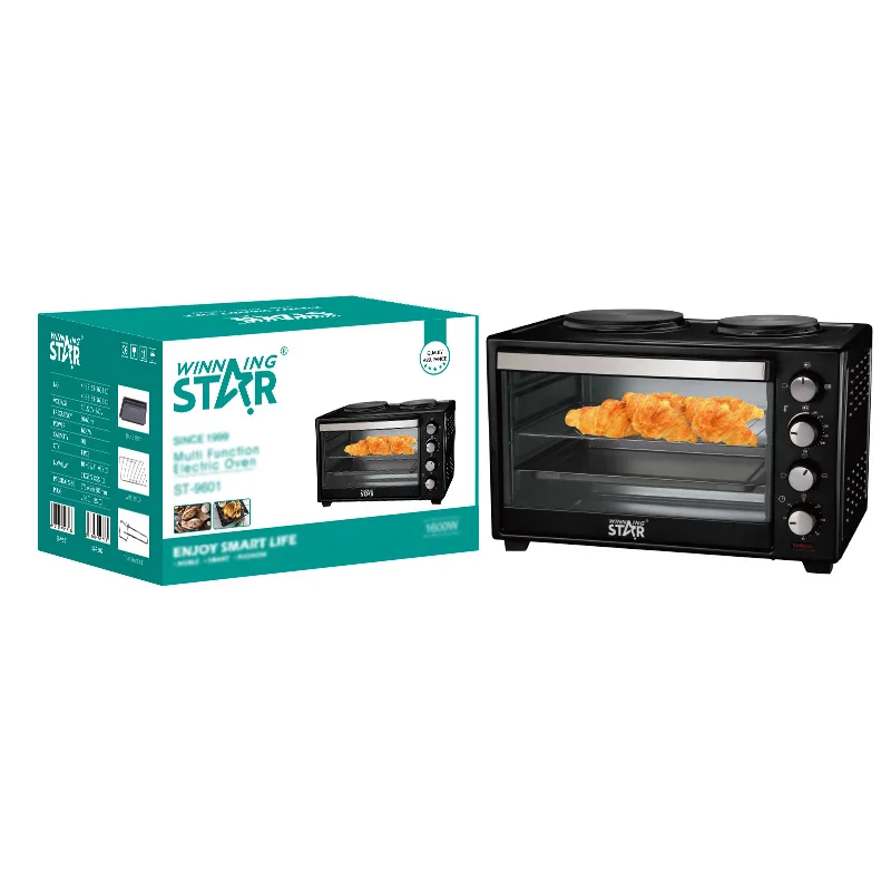 40L Multifunctional Electric Oven Equipped With 2 Electric Stoves for Baking, Baking, Egg Tarts, Pizza, Household Use