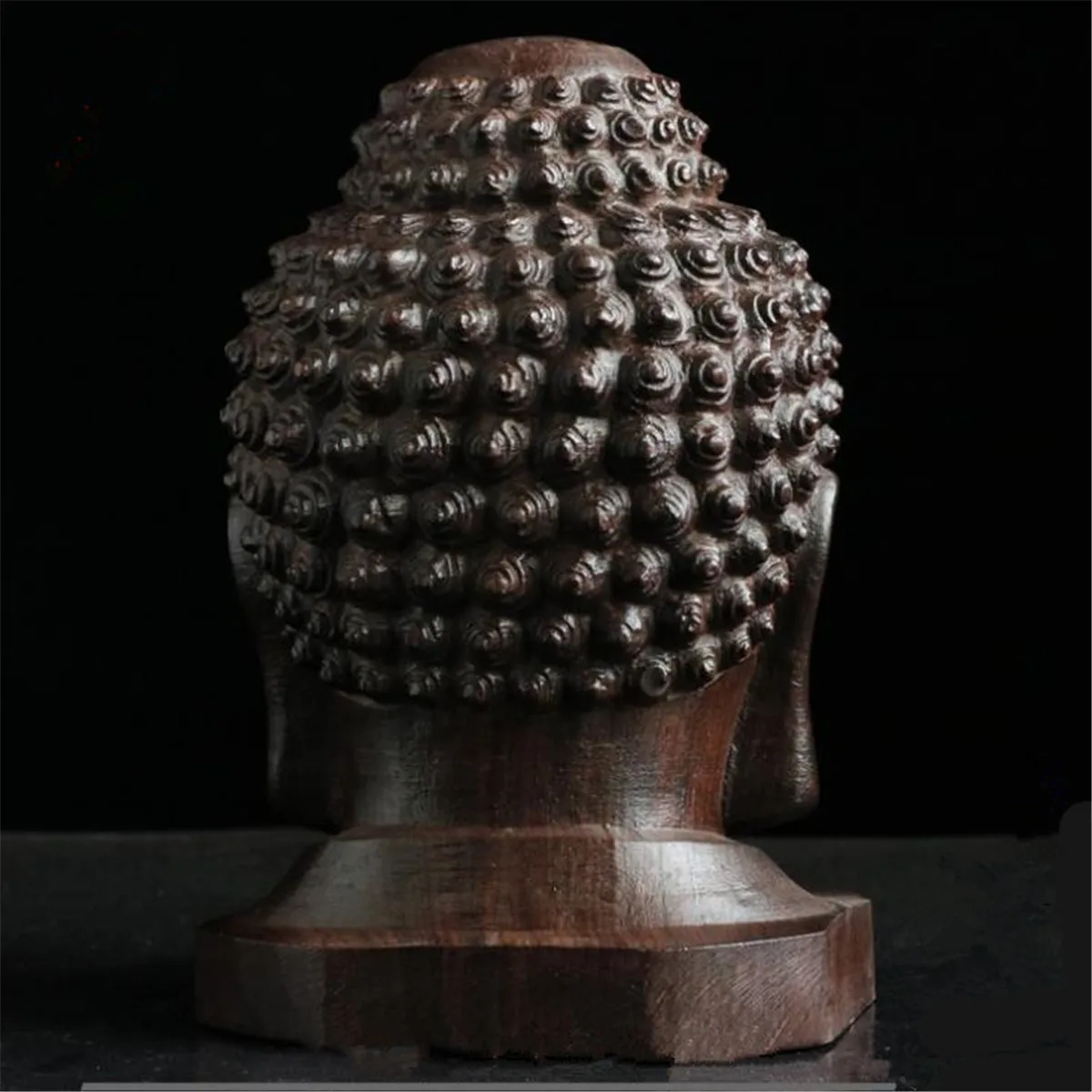 factory 6cm buddh Sculpture Wood Sakyamuni Tathagata Figurine Mahogany India buddh Head sculpture Crafts Decorative Ornament