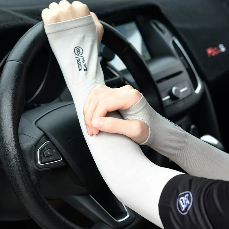 Monton UV Sun Protection Personalized Label Knitting Compression Ice Silk Cooling Lets Slim Arm Sleeves