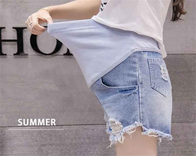2019 summer pregnant women denim shorts