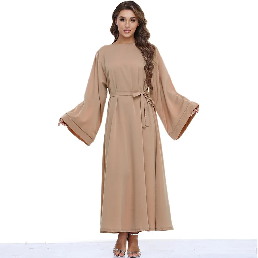 2025 Dubai saudi arabic muslim Eid dress one color breathable fabric Loose size  Official guarantee simple classic model abaya